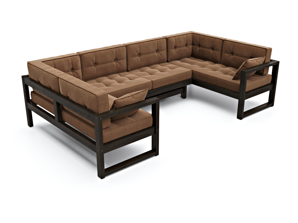 Диван Астер П-образный Textile Венге Brown