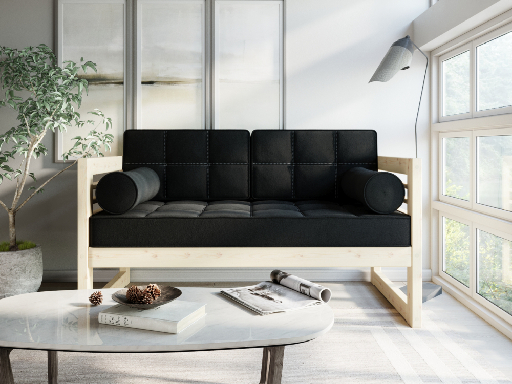 Диван Сега Б Velvet Сосна Black