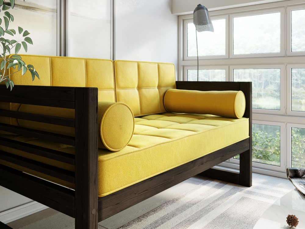 Диван Сега Б Textile Орех Mustard