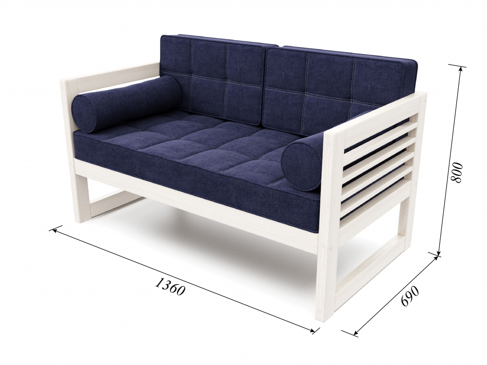 Диван Сега Б Textile Беленый Дуб Royal Blue