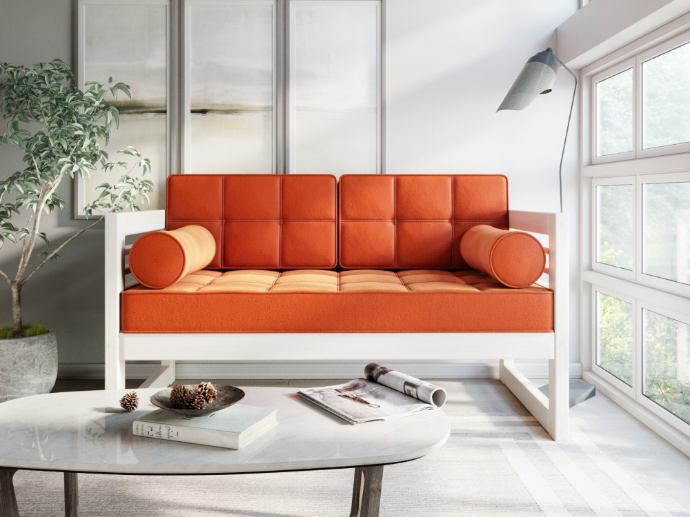 Диван Сега М Velvet Беленый Дуб Orange