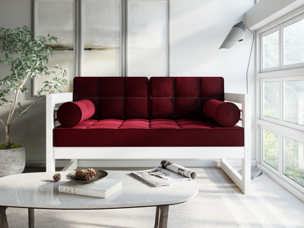 Диван Сега М Velvet Белая Эмаль Vinous