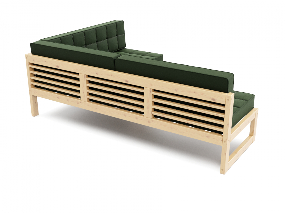 Диван Сега Угловой Velvet Сосна Green