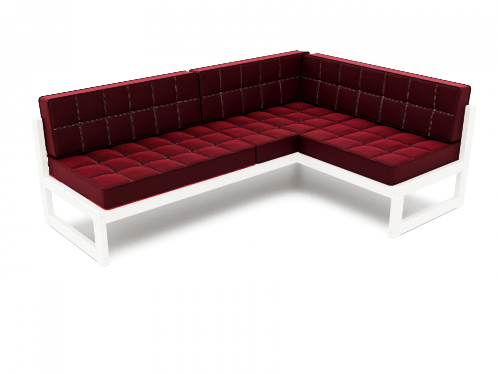 Диван Сега Угловой Velvet Белая эмаль Vinous