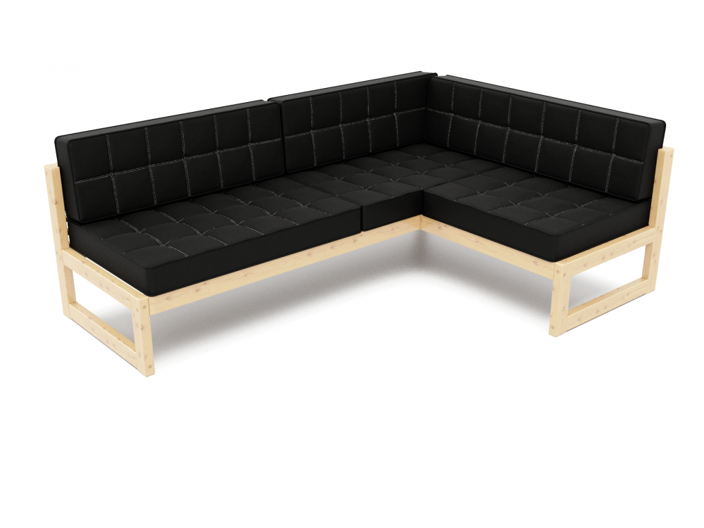 Диван Сега Угловой Velvet Сосна Black