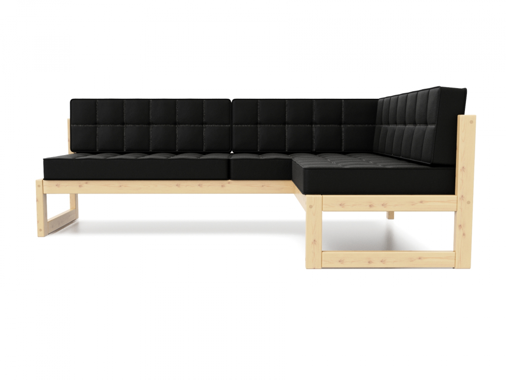 Диван Сега Угловой Velvet Сосна Black
